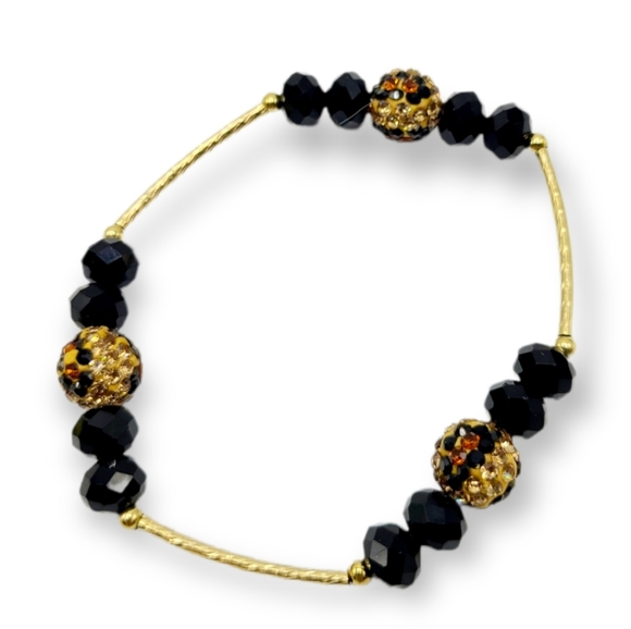Leopard Print Rhinestone Bracelet - Picture 2 of 2